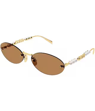 Gucci Women's Fashion Show 62mm Oval Pearl Detail Statement Sunglasses | Dillard's | Dillard's