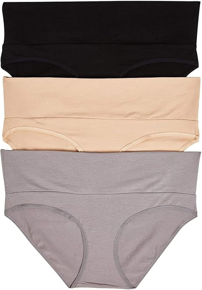 Motherhood Maternity – 3 Pack Maternity Panties – Foldover and Bikini Style Underwear for Pre... | Amazon (US)