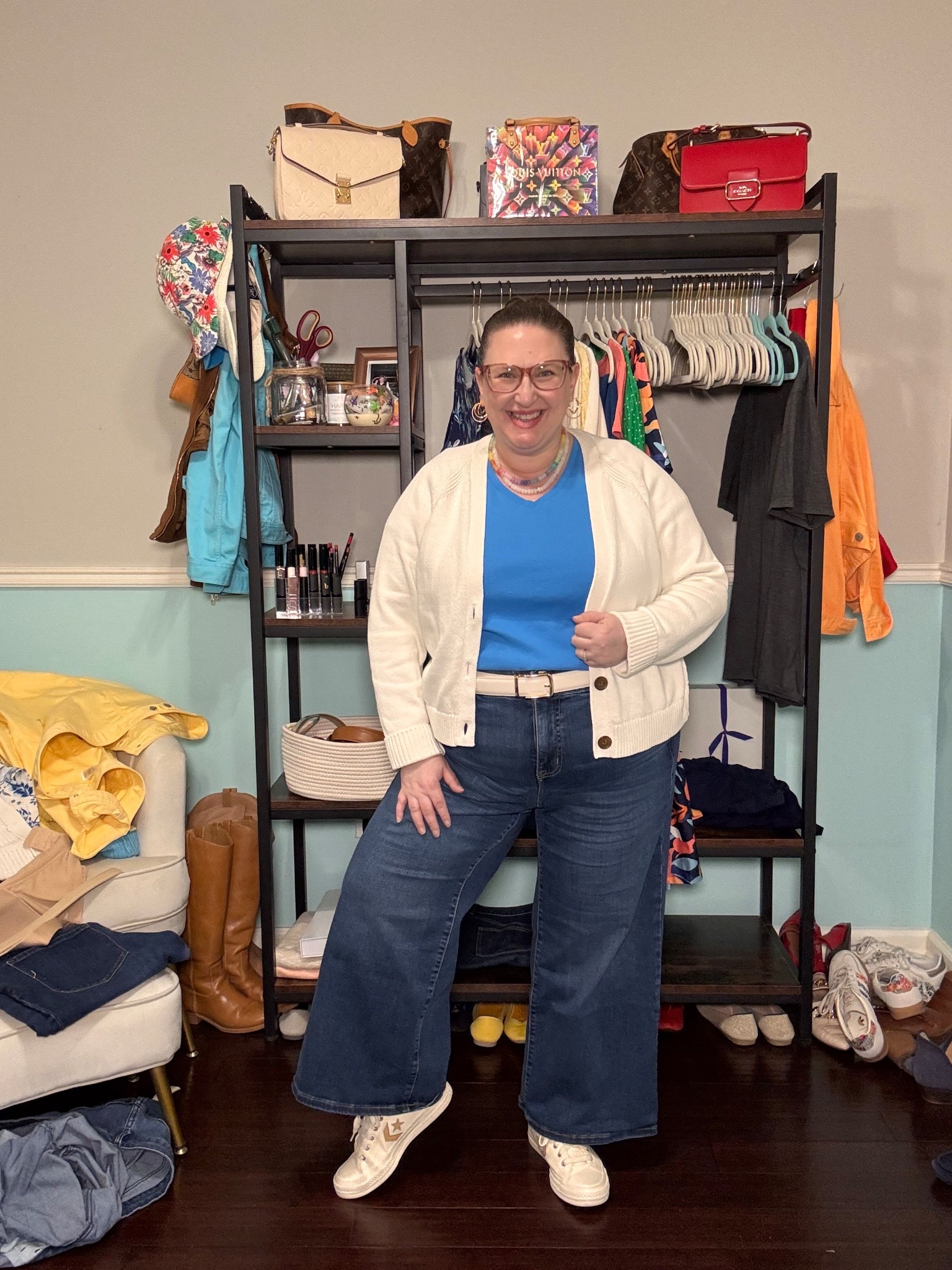 Jeans are linked but this color is no long available. I sized down. 

I wear xxl in the tee  

#LTKPlusSize #LTKootd #LTKPetite