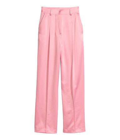 H&M Wide-cut Satin Suit Pants $59.99 | H&M (US)