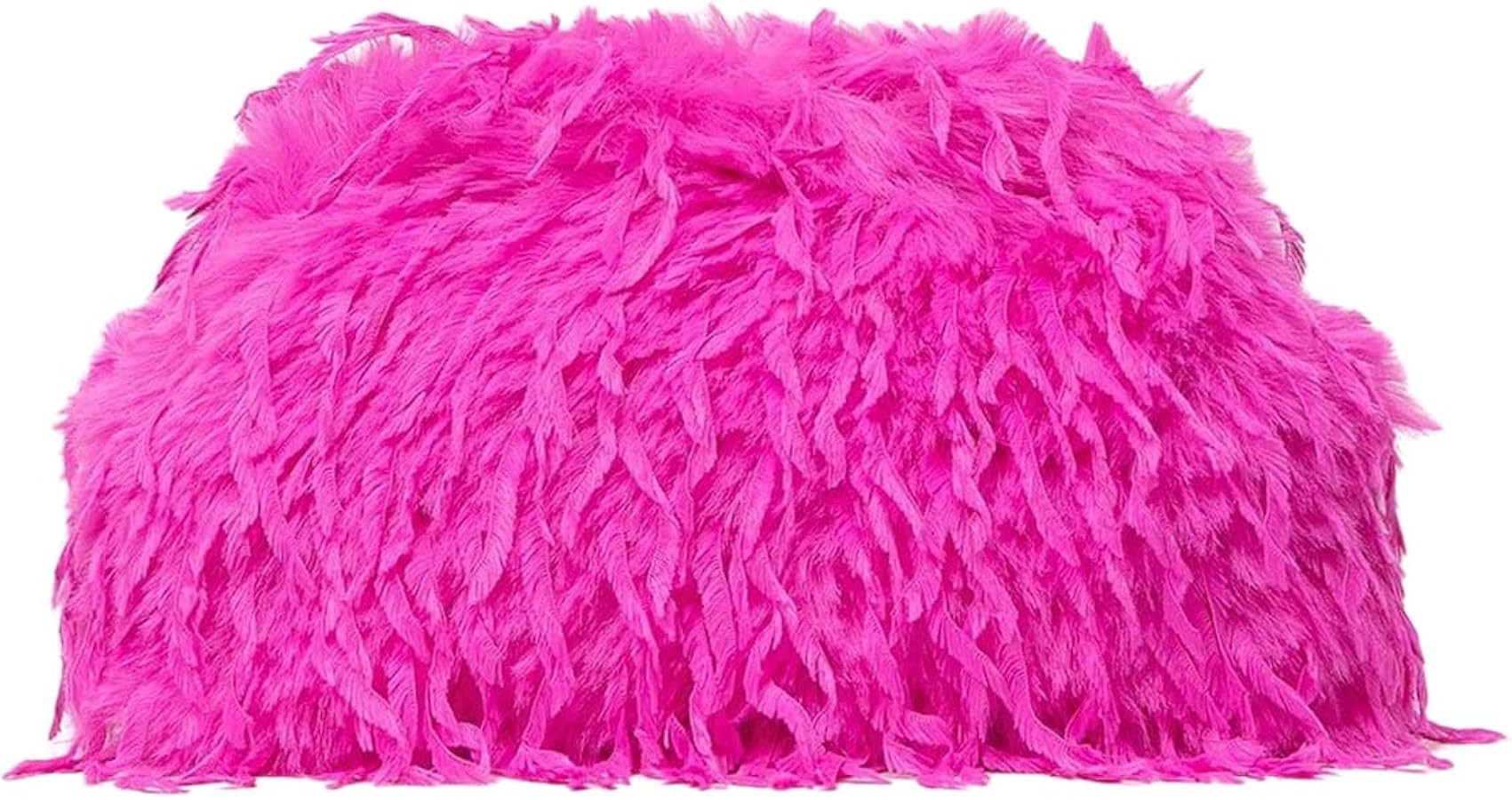 Verdusa Women's Fuzzy Handbags Clutch Purses Y2k Furry Plush Evening Bags | Amazon (US)