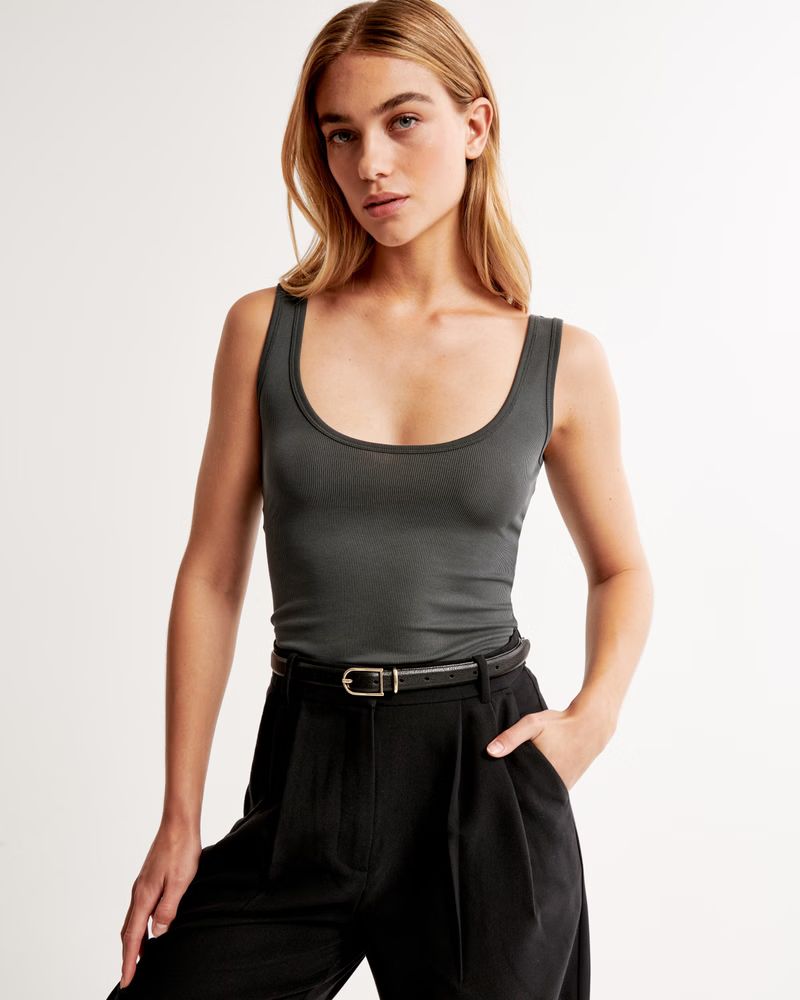 Sandwash Rib Tuckable Scoopneck Tank | Abercrombie & Fitch (US)