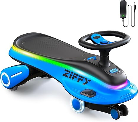 ZIFFY 45W 5.5A Light-Up Electric Wiggle Car with Pedal, Rechargeable Battery, 2-in-1 Swing Car, 2... | Amazon (US)