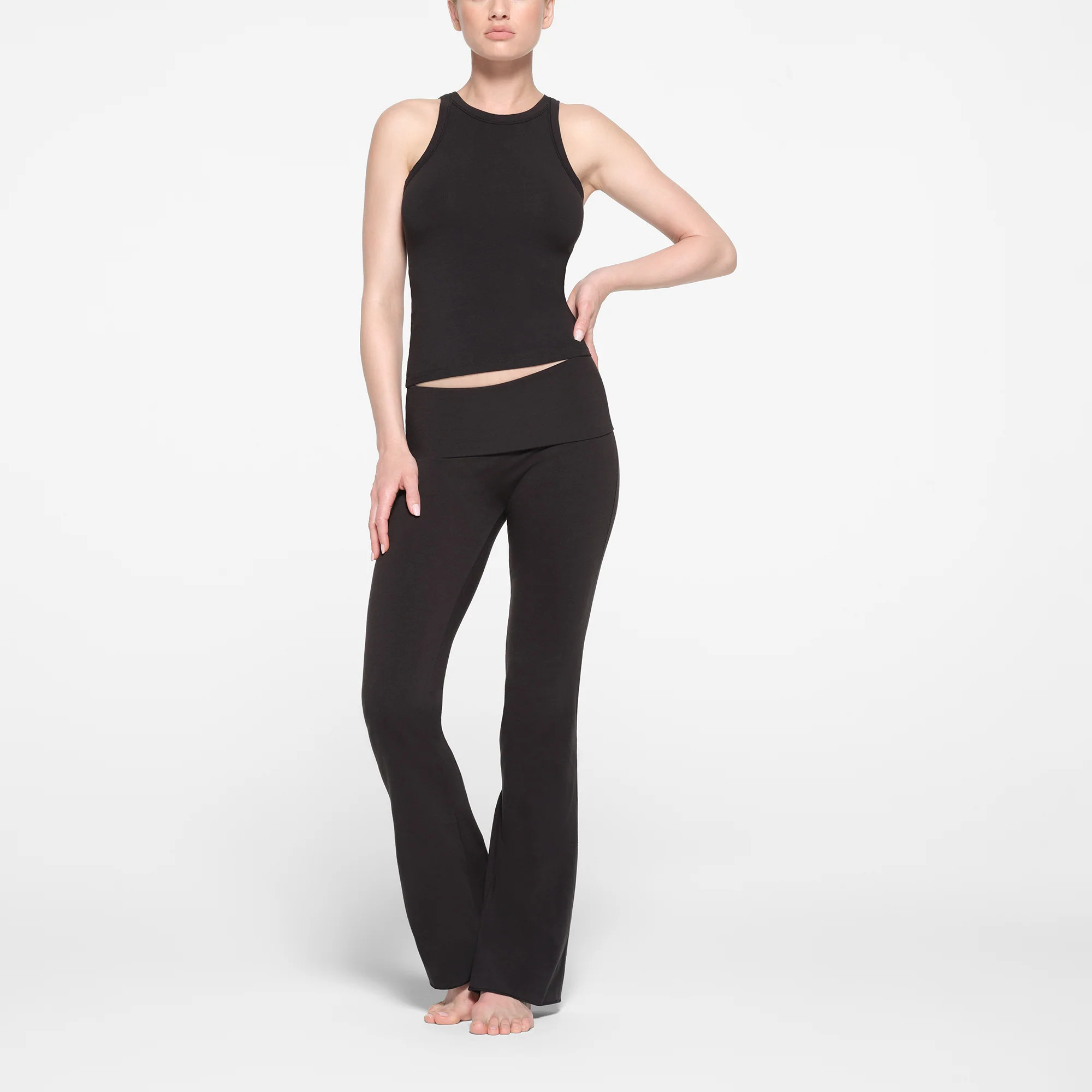 SKIMS Crew Neck Tank Top | Black | 2XS | Cotton Jersey | SKIMS (US)