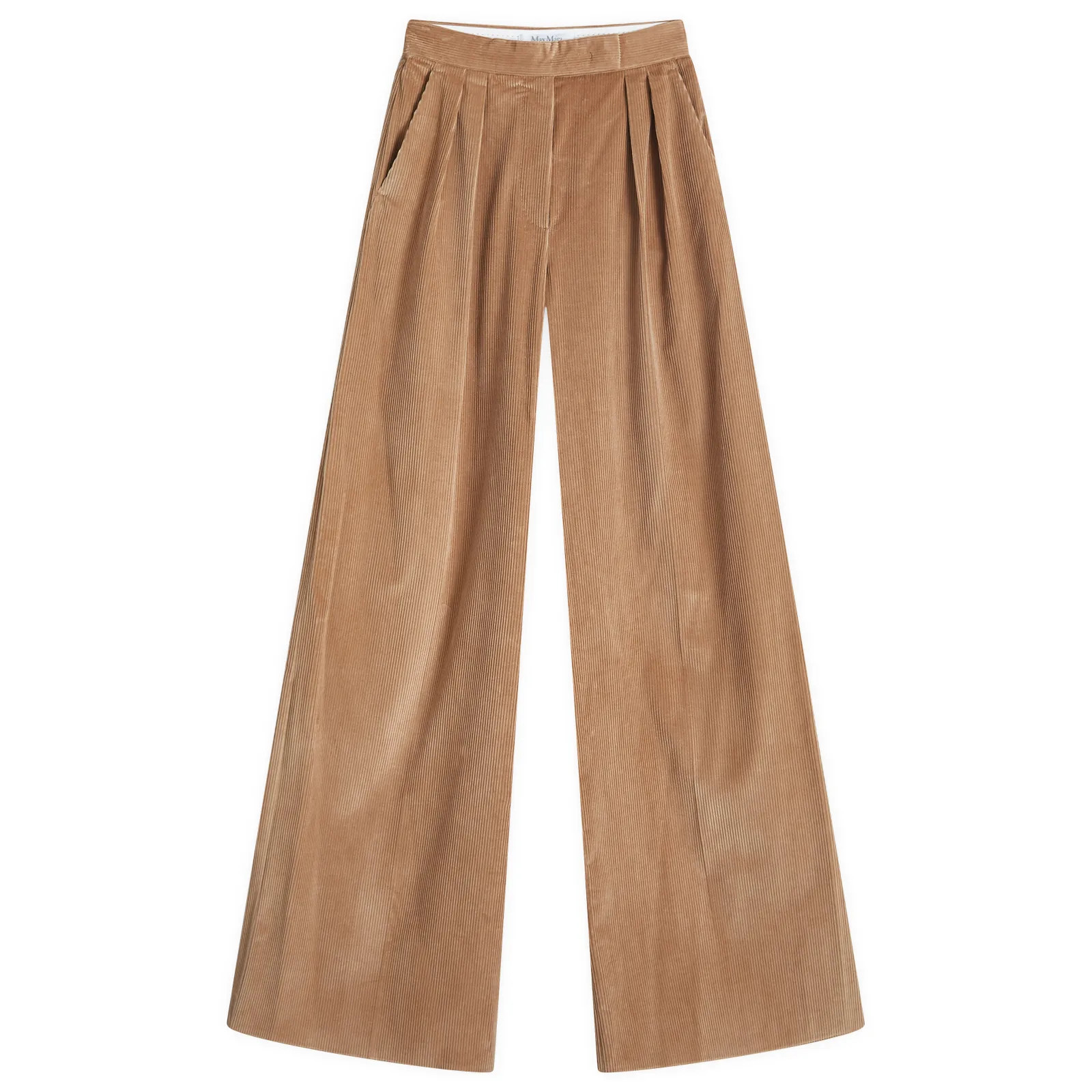 Max Mara Women's Wide Leg Trousers in Camel, Size UK 10 | END. Clothing
