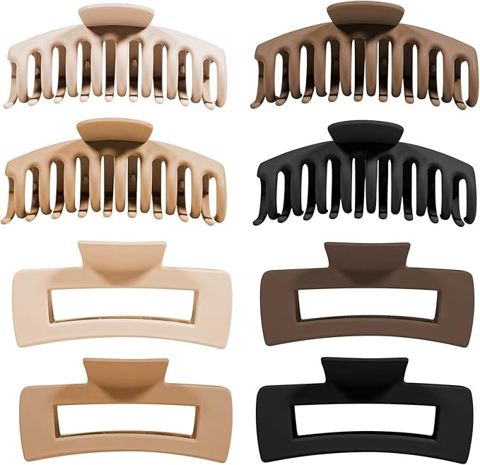 Hihiron 8Pack 4.3 Inch Large Hair Claw Clips for Women Thin Thick Curly Hair,Strong Hold Matte Cl... | Amazon (CA)