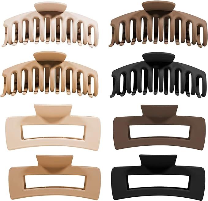 Hihiron 8Pack 4.3 Inch Large Hair Claw Clips for Women Thin Thick Curly Hair,Strong Hold Matte Cl... | Amazon (CA)
