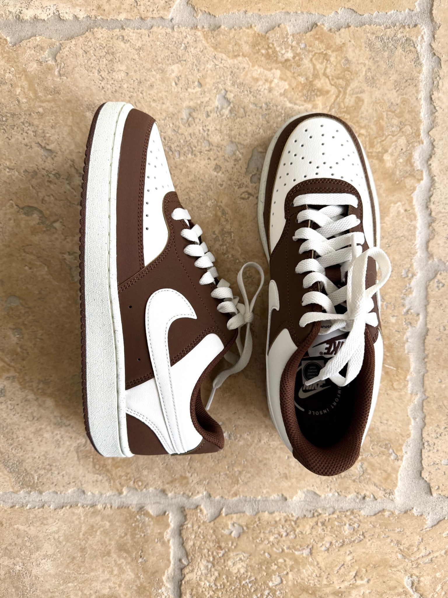 Nike Court Vision Low in white and brown. 

Womens sneakers, teen sneakers 

#LTKootd #LTKmomlife #LTKfitnessgoals