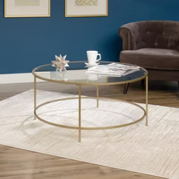 International Luxury Coffee Table Satin Gold/Clear Glass Finish - Sauder | Target