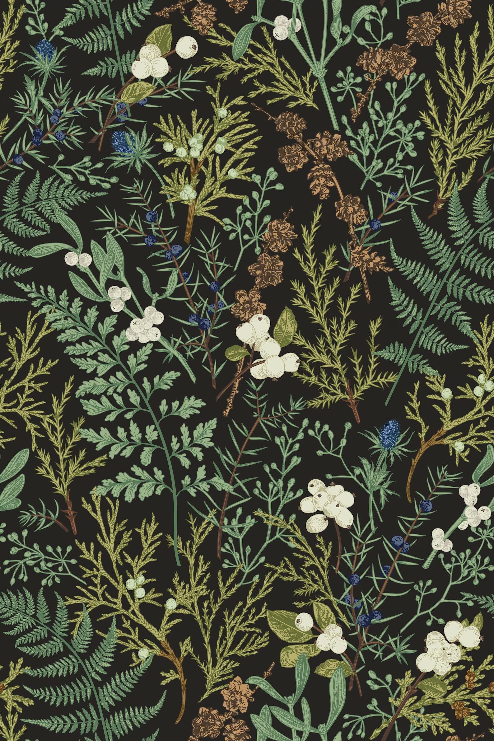Botanical Ferns Self Adhesive Wallpaper Leaves Print | Etsy | Etsy (US)