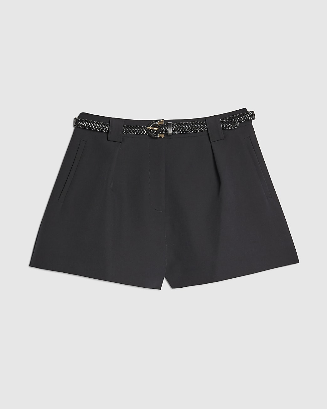 Black Tailored Belted Shorts | River Island UK & IE