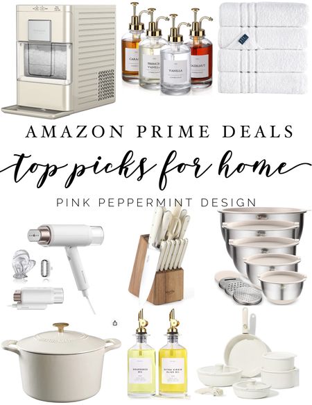 Amazon Prime Day deals home picks. Towels | pebble ice maker | bowls | cast iron | Dutch oven | knives | pots | pans 



#LTKxPrimeDay #LTKunder50 #LTKunder100