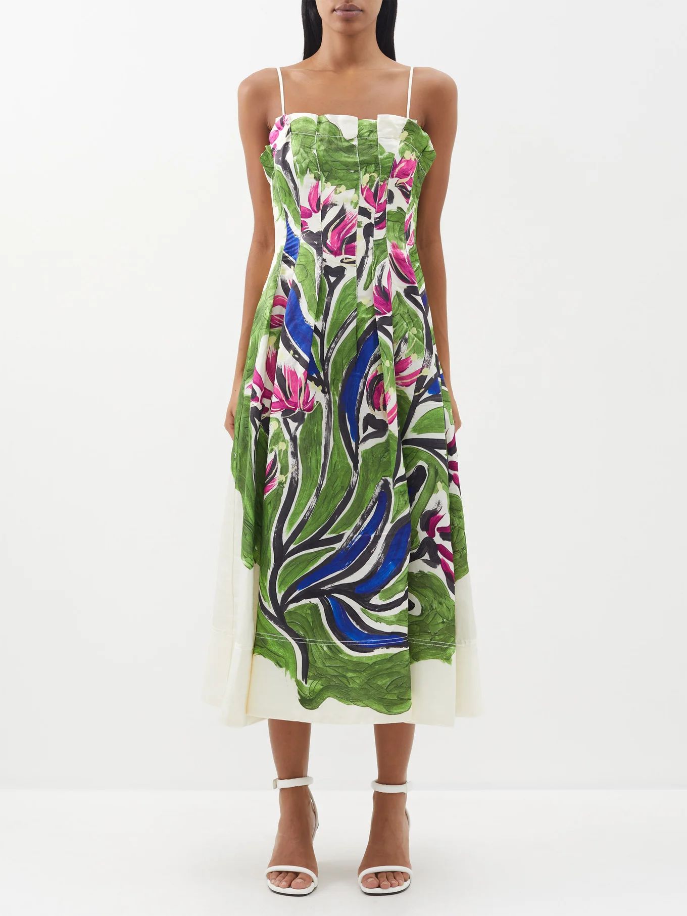 Paradiso floral linen-blend dress | Matches (US)
