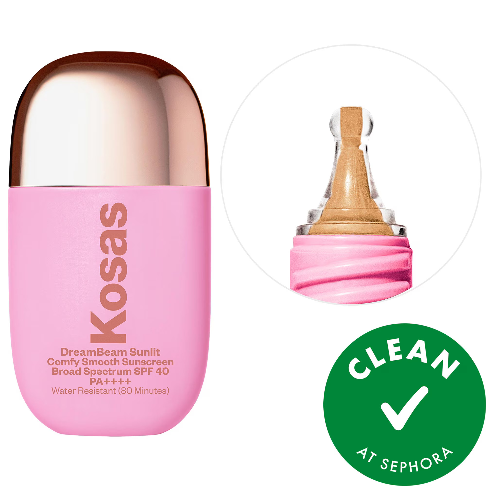 Kosas DreamBeam Silicone-Free Mineral Sunscreen SPF 40 with Ceramides and Peptides DreamBeam Sunlit 1.3 oz / 40 mL | Sephora (US)