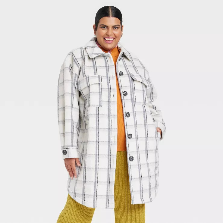 Women's Plus Size Shacket - Ava & Viv™ Plaid | Target