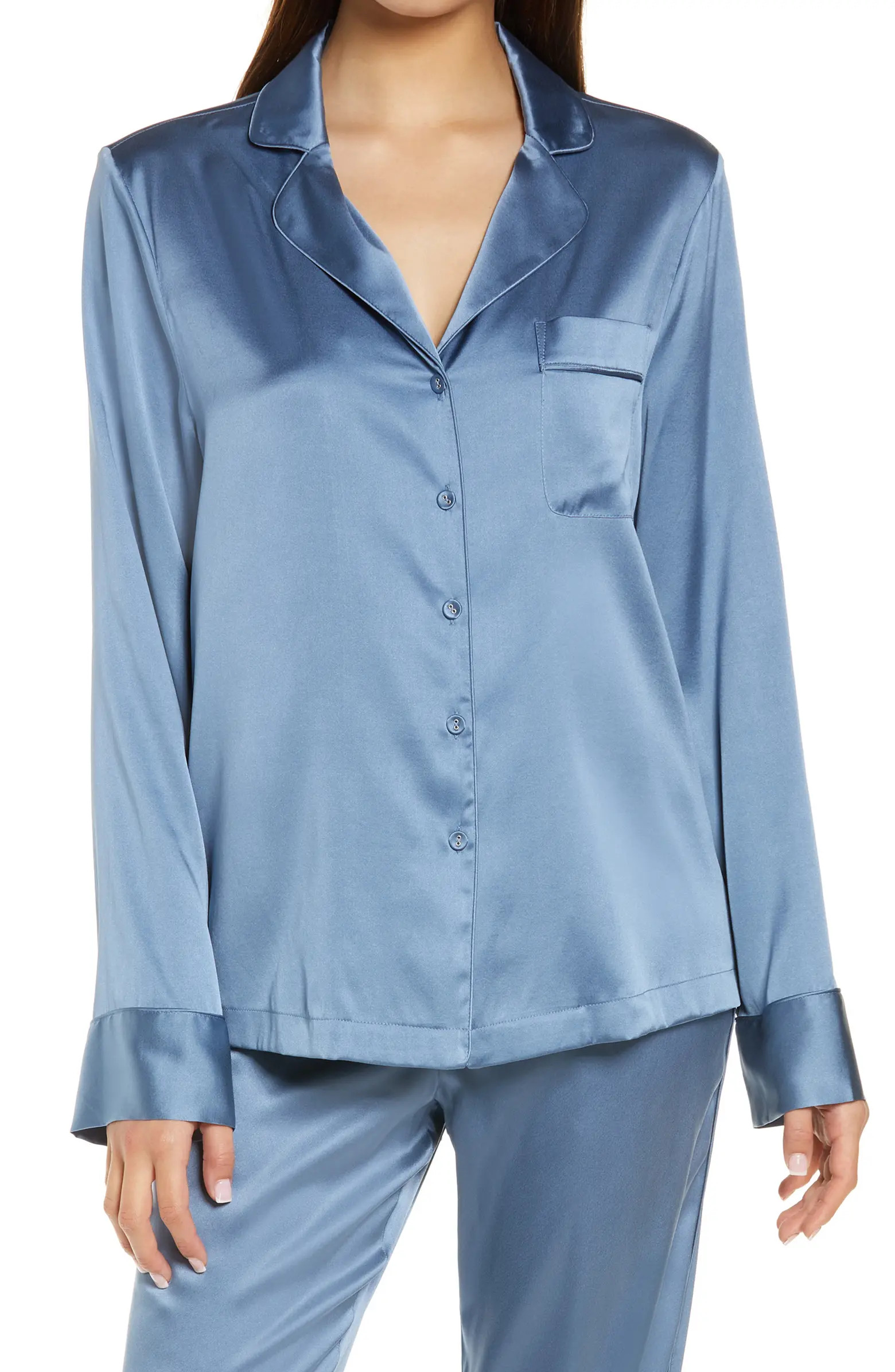 SKIMS Stretch Silk Pajama Top | Nordstrom | Nordstrom
