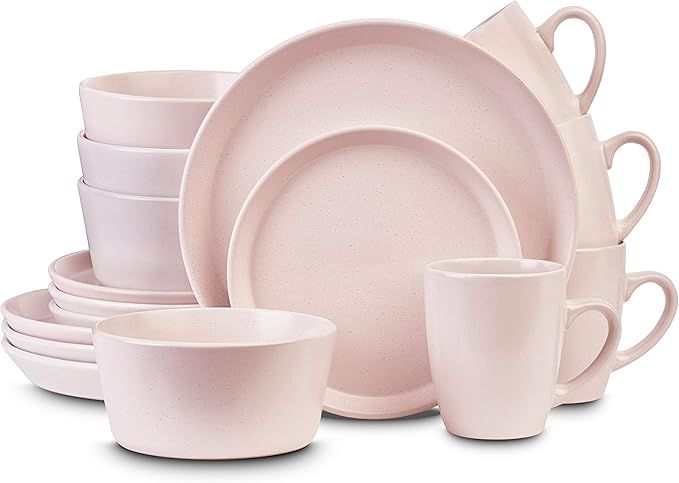 Stone Lain Stoneware Dinnerware Set, Service for 4, Light Pink | Amazon (CA)
