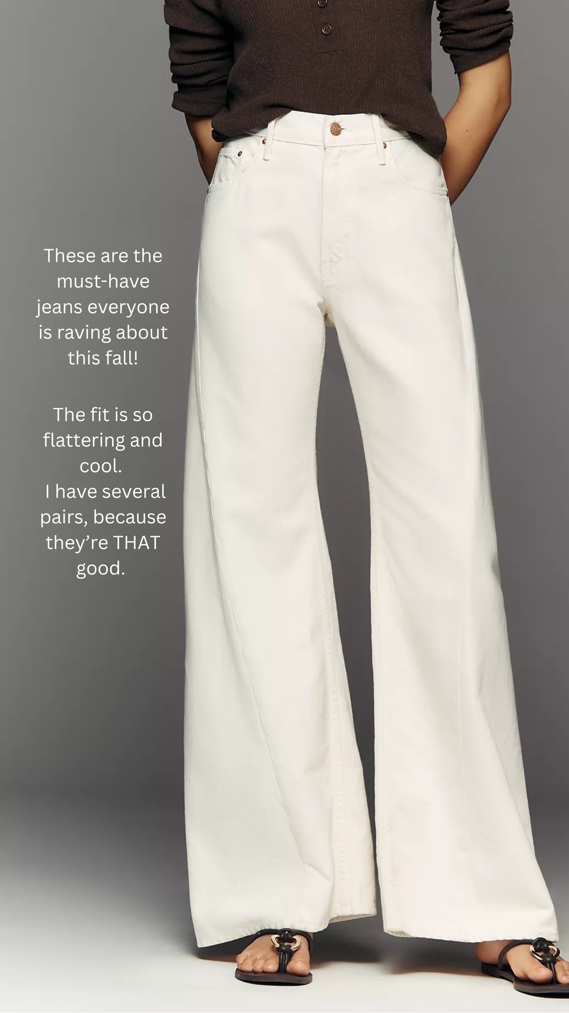 My favorite ecru jeans! Fit runs true to size. I wear size 27, petite. 

When it comes to getting dressed, I don’t really believe in any “rules” – in fact, I think we should all wear whatever we want, whenever we want! But this time of year, when it comes to white jeans, I love making the switch to ivory or ecru. It’s that quiet, elevated neutral that instantly feels more sophisticated. And, it’s the perfect mix of elevated style and everyday versatility.