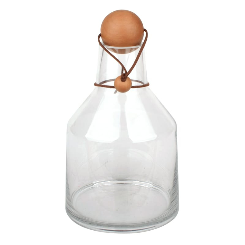 Wooden Orb Stopper Glass Vase, 9" | At Home