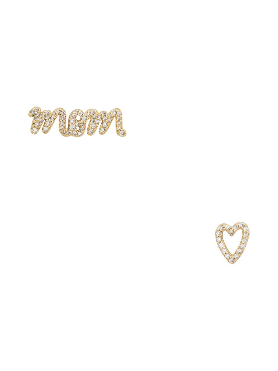 Goldtone & Cubic Zirconia Mismatched Stud Earrings | Saks Fifth Avenue