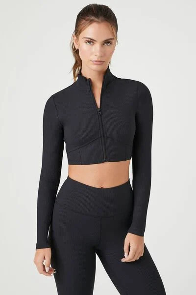 Active Ribbed Zip-Up Jacket | Forever 21