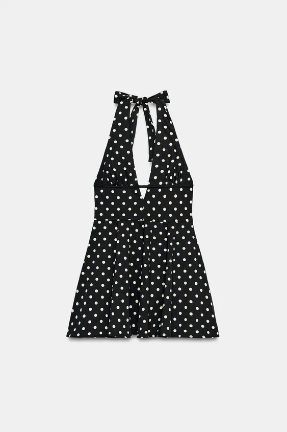 HALTER DRESS WITH DOTS CAPE SKIRT | Zara UK