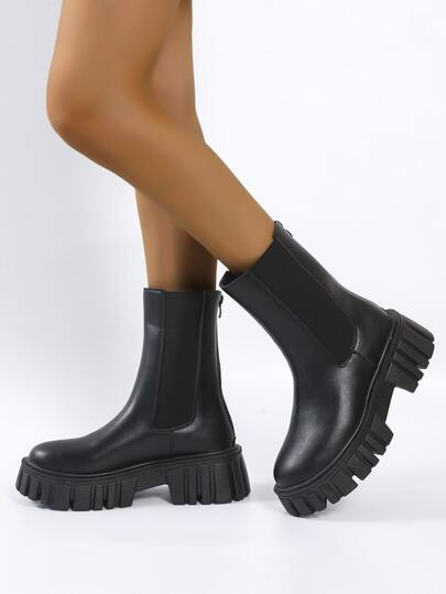Minimalist Back Zipper Chelsea Boots | SHEIN