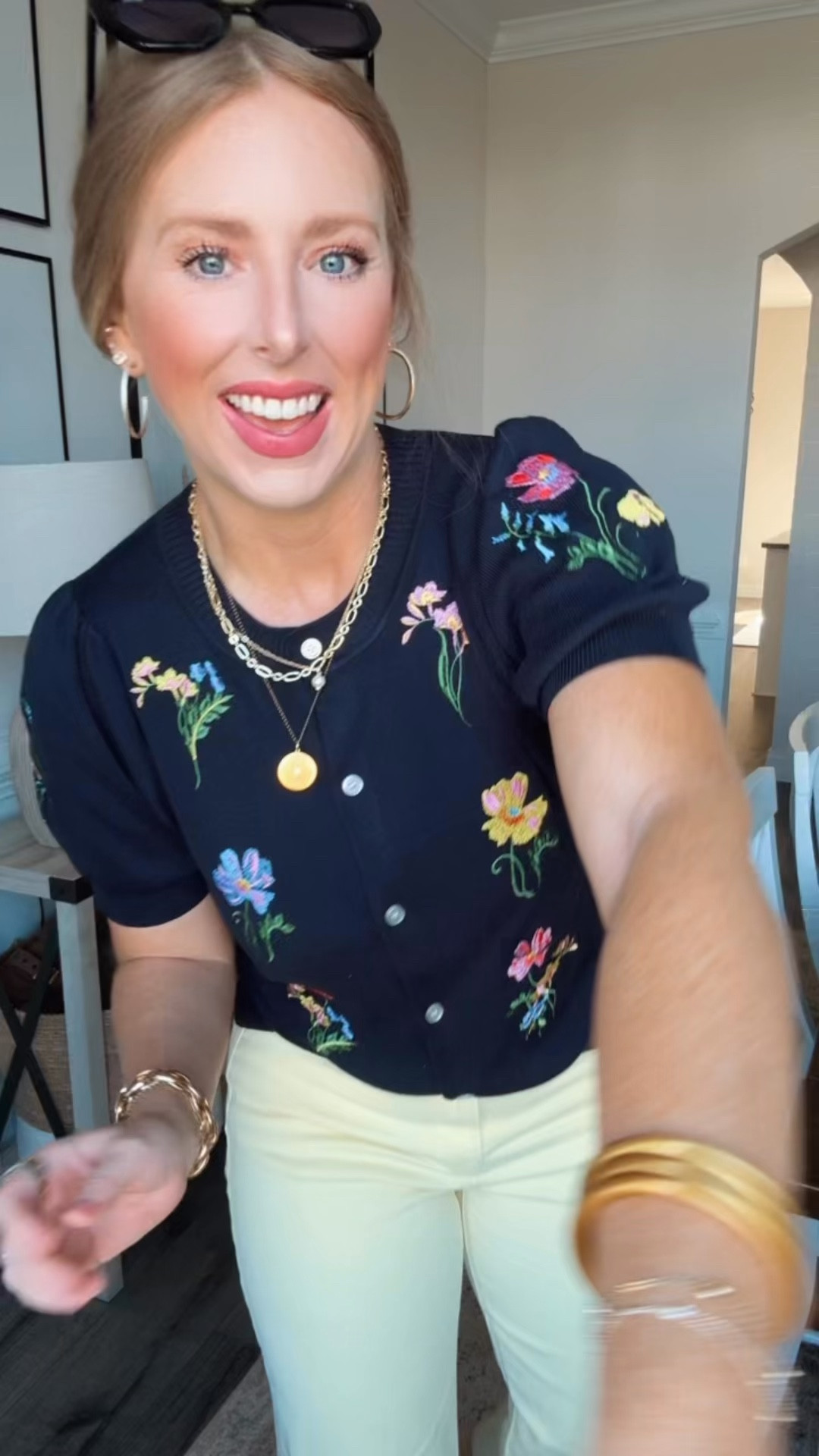 My outfit of the day! This floral embroidered cardigan is from Walmart. Wearing it with yellow jeans and @crocs sandals!

#LTKootd #LTKMothersDay