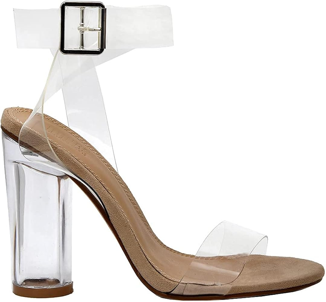 Dunes Women's Nellie Lucite Heel Sandal +Memory Foam Insoles | Amazon (US)