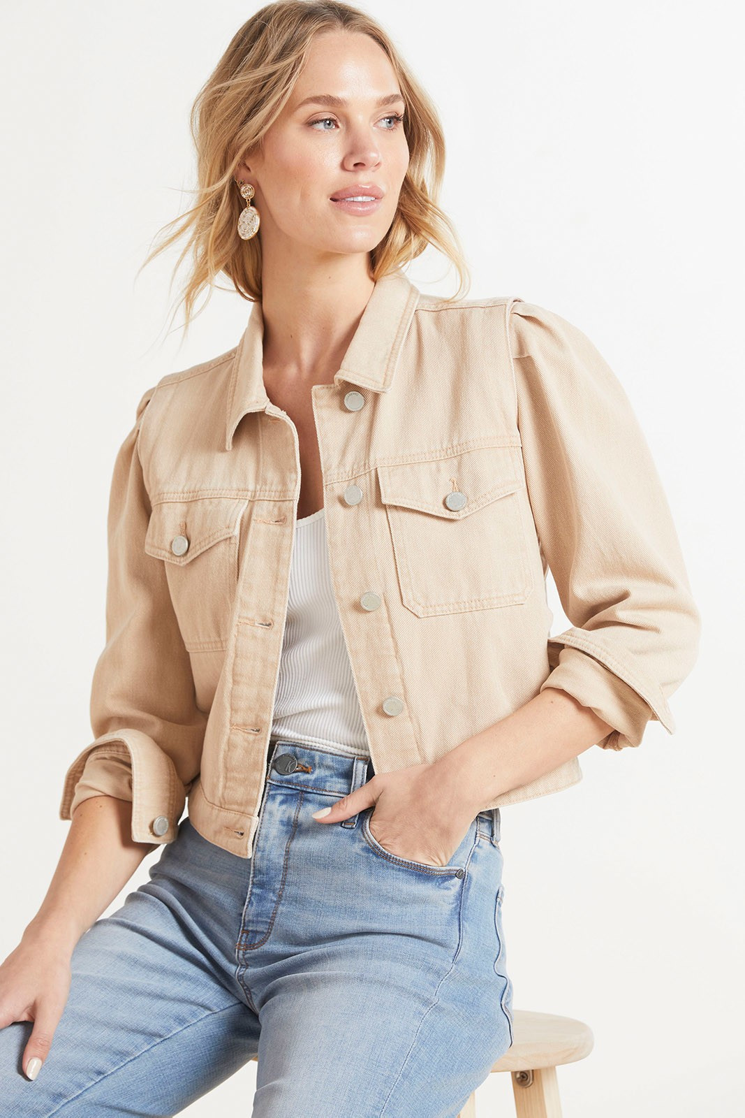 BLANKNYC Rose Dust Denim Jacket | EVEREVE | Evereve