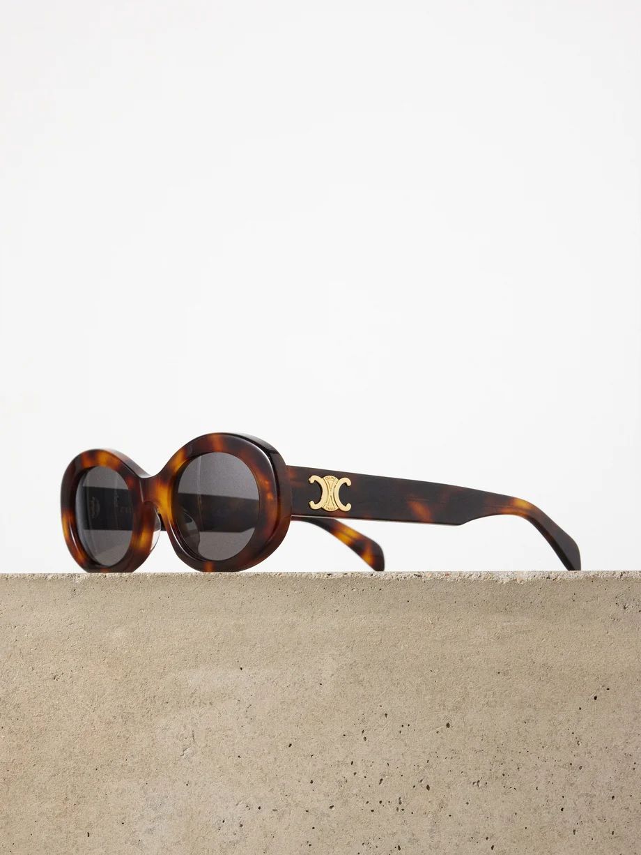 Triomphe oval acetate sunglasses | Celine Eyewear | Matches (US)
