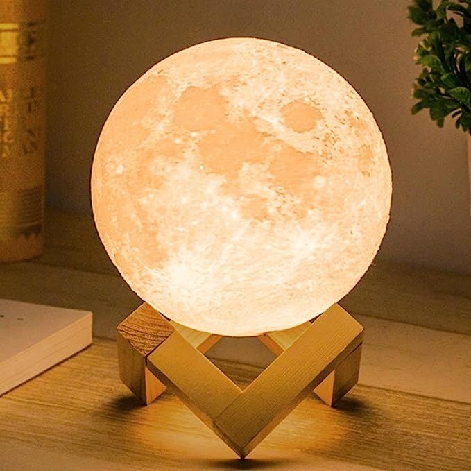 Mydethun Moon Lamp - Home Décor, with Brightness Control, LED Night Light, Bedroom, Living Room,... | Amazon (US)