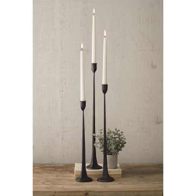 Classic Black Cast Iron Candle Holders – Set of Three by Kalalou | Target