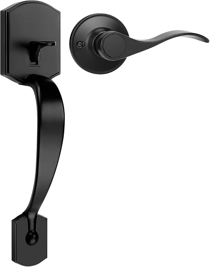 Tinewa Camelot Trim Lower Half Handleset, Matte Black Finish, Upgated Entry Door Handle with Acce... | Amazon (US)