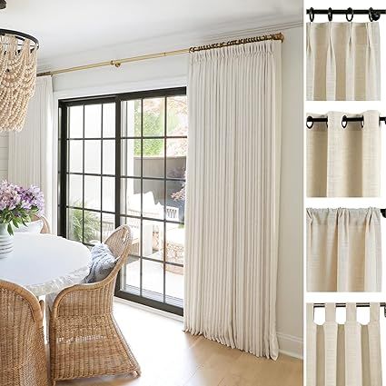 TWOPAGES Liz Linen Curtain Linen Drapery Panel for Living Room Bedroom Patio Door (Custom) | Amazon (US)