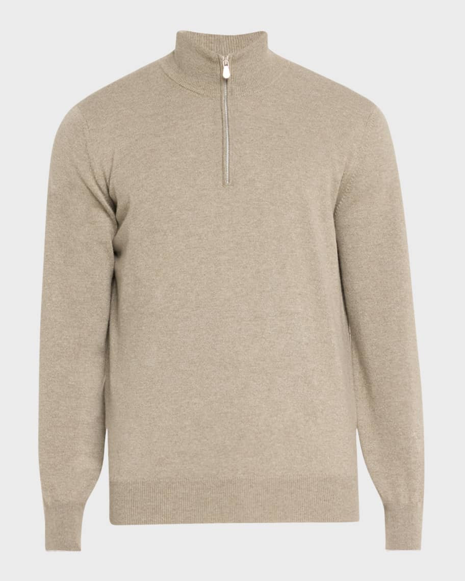 Brunello Cucinelli Men's Cashmere Quarter-Zip Sweater | Neiman Marcus
