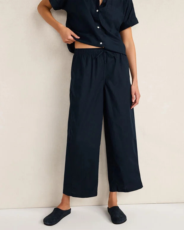 Organic Cotton Linen Barrel Leg Pants | Talbots