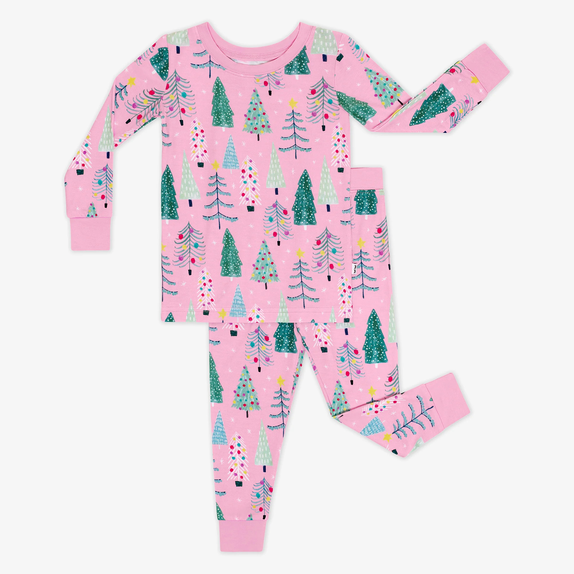 Pink Twinkling Trees Two-Piece Pajama Set | Little Sleepies