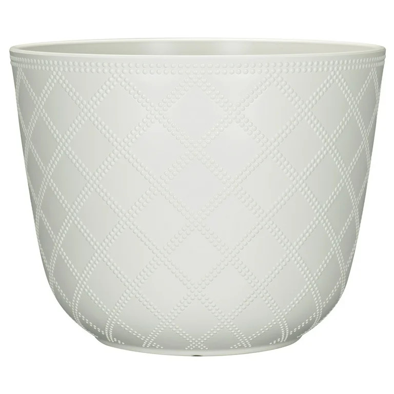 Mainstays Charlotte 16" x 16" x 12.5" Round Vanilla Dream 100% Recycled Resin Planter | Walmart (US)