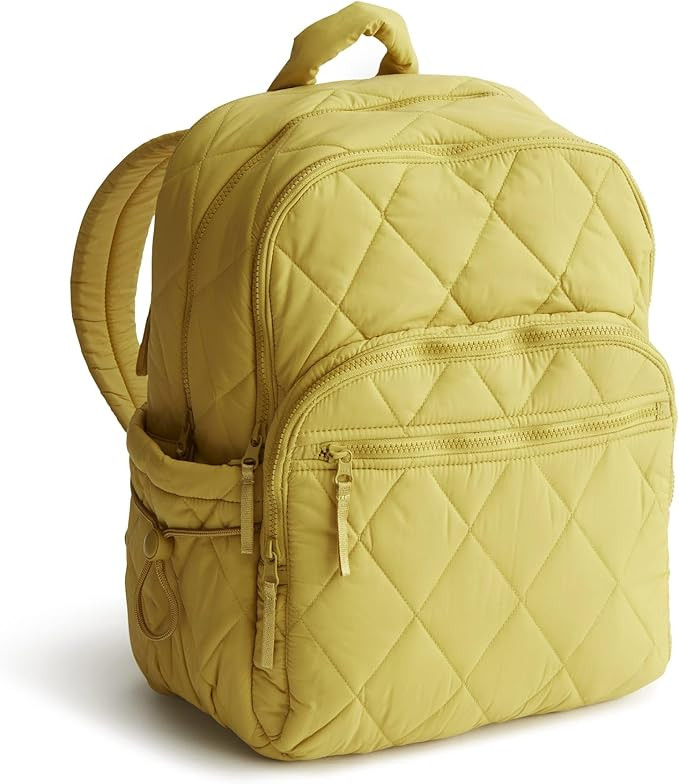 Vera Bradley Women's Featherweight Large Bancroft Backpack, Golden Olive, One Size | Amazon (US)