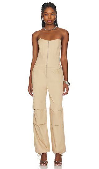 Stana Jumpsuit in Sand | Revolve Clothing (Global)
