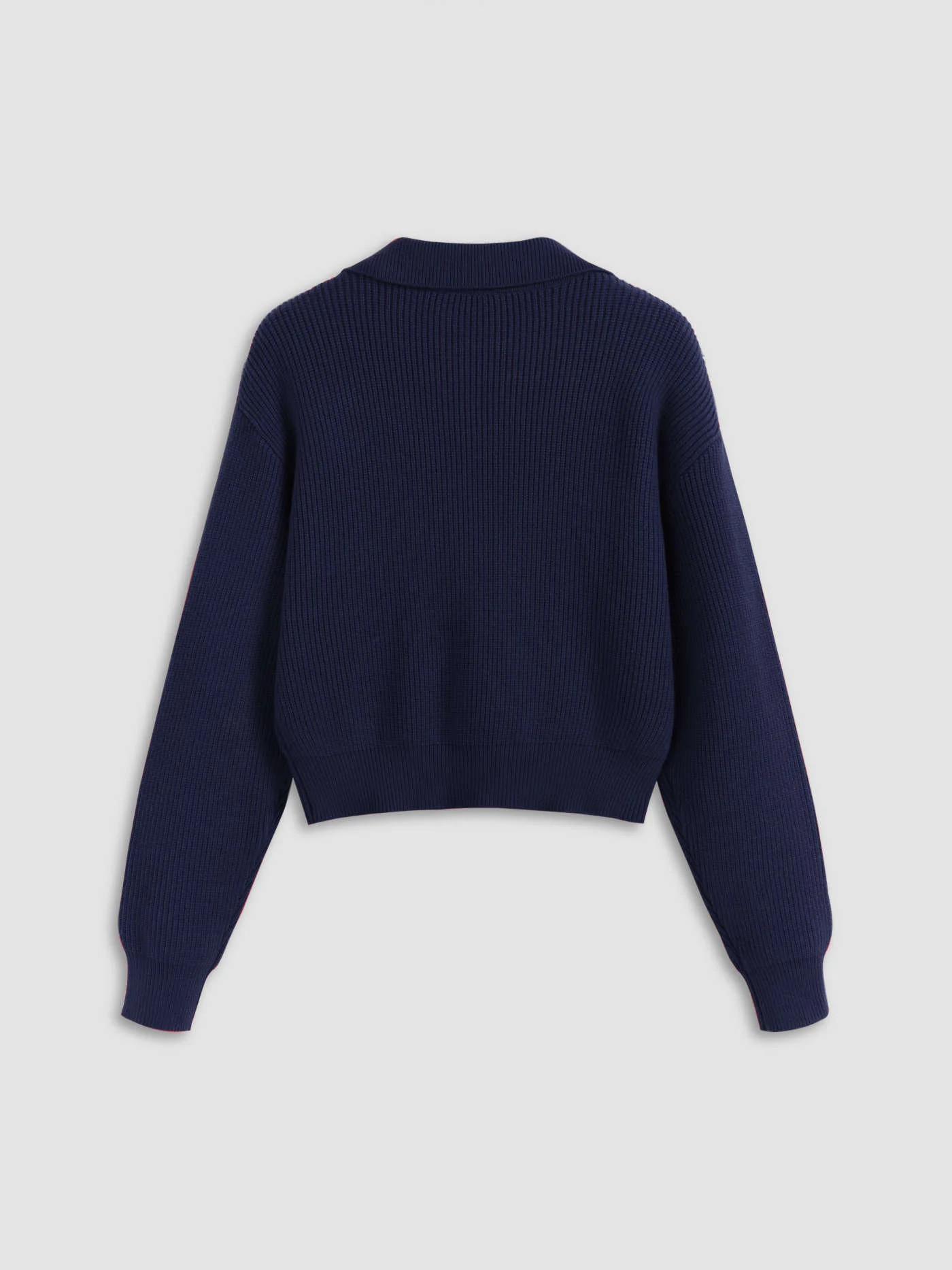 Preppy Tejido de punto Jersey sólido de punto con cuello polo For Escuela. Informal diario | Cider