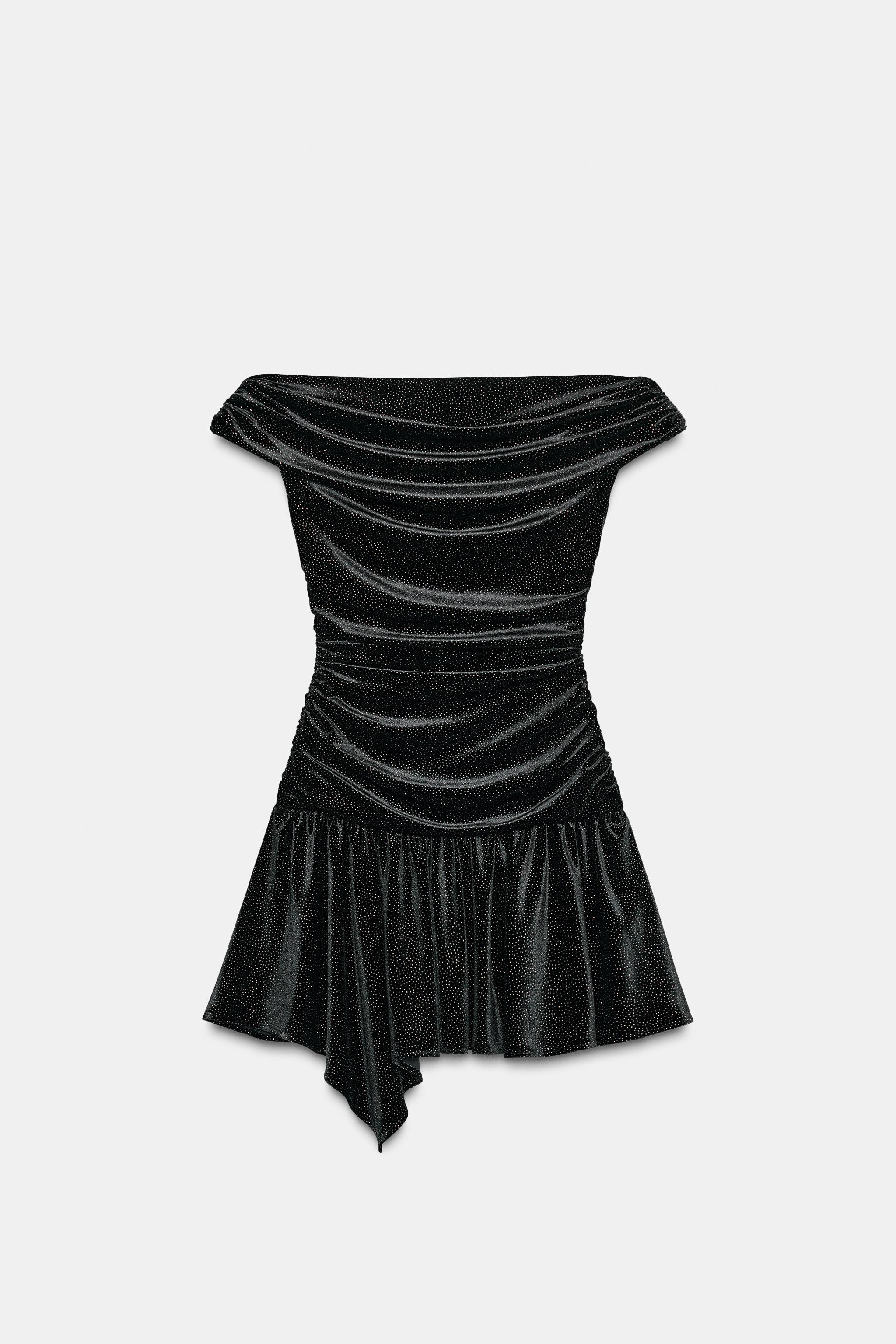 SPARKLY VELVET MINI DRESS | Zara US