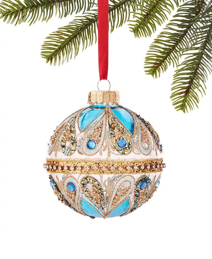Holiday Lane
          
        
  
      
          Patina Glass Blue Ball with Band Design, Cre... | Macy's