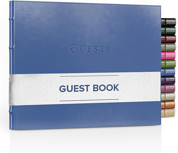 Gallery Leather Guest Book Wedding, Guestbook for Vacation Home, Baby Shower, Party, Special Even... | Amazon (US)