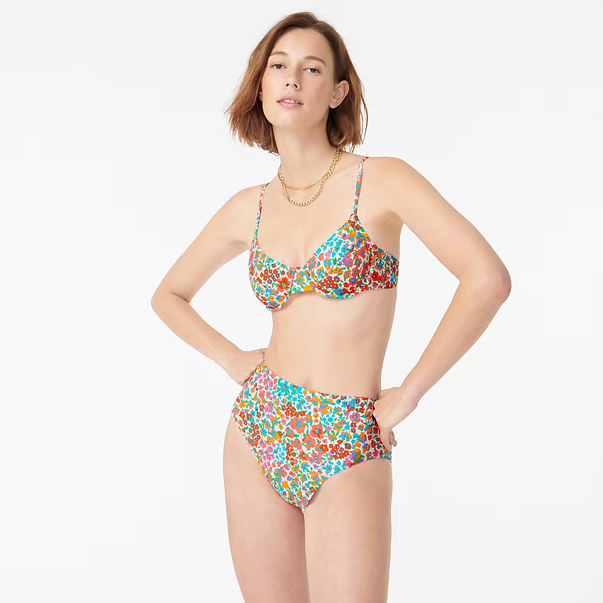 1993 underwire bikini top in rainbow blooms | J. Crew US