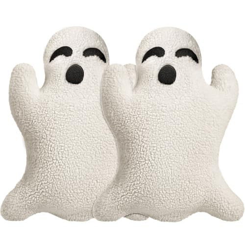 Ghost Pillow,Ghost Decor,Halloween Pillows Set of 2 Cute Ghost Indoor Decorative Throw Pillow Ghost Plush Pillows for Halloween Decorative Home Sofa Bed Ghost Decor Cushion(7.9 Inch) | Amazon (US)