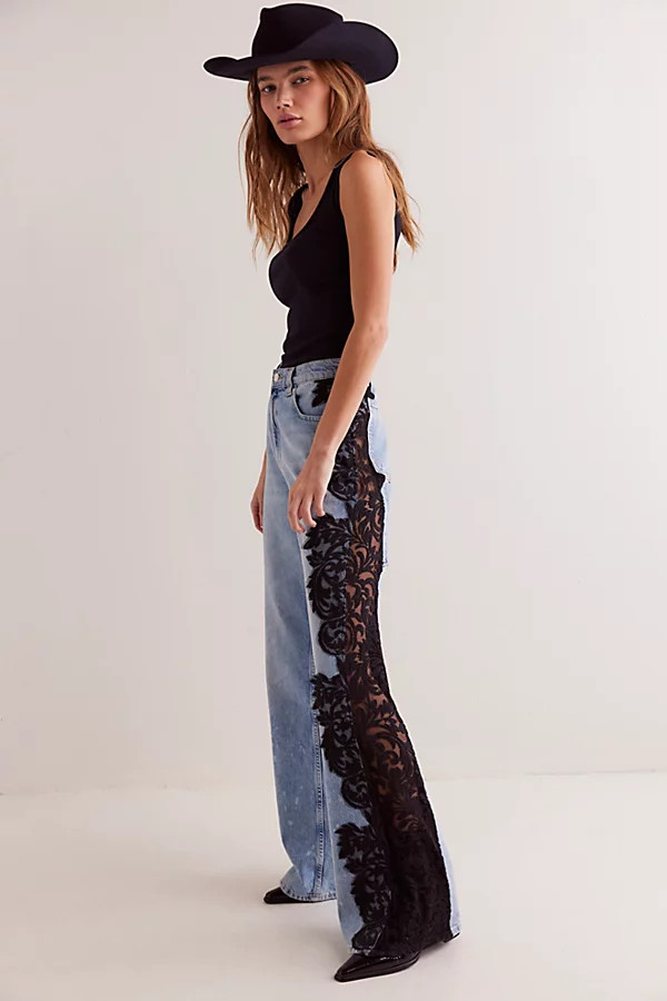 Tricia Fix Laced Up Denim Jeans | Free People (Global - UK&FR Excluded)