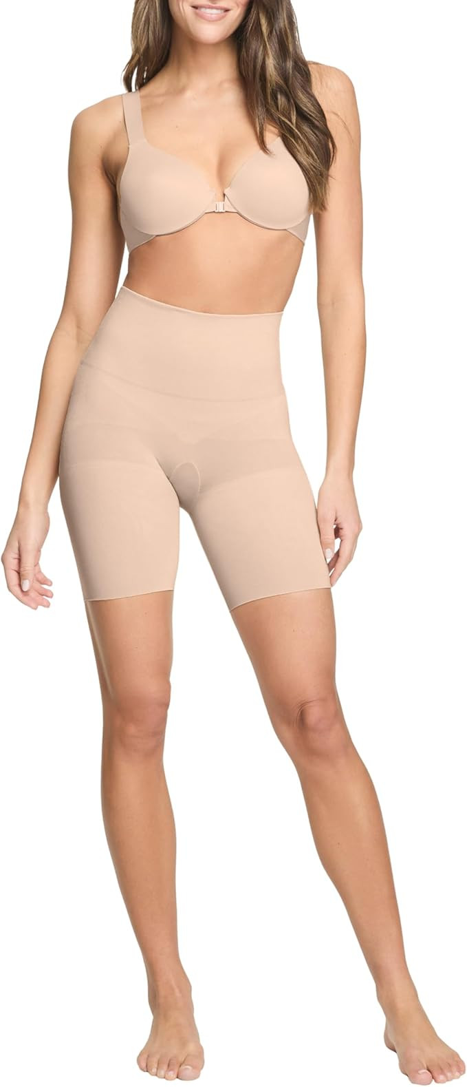 ASSETS by SPANX Mid-Thigh Short-Seamless Shapewear Shorts-Ultra-Firm Compression-Thigh&Tummy Cont... | Amazon (US)
