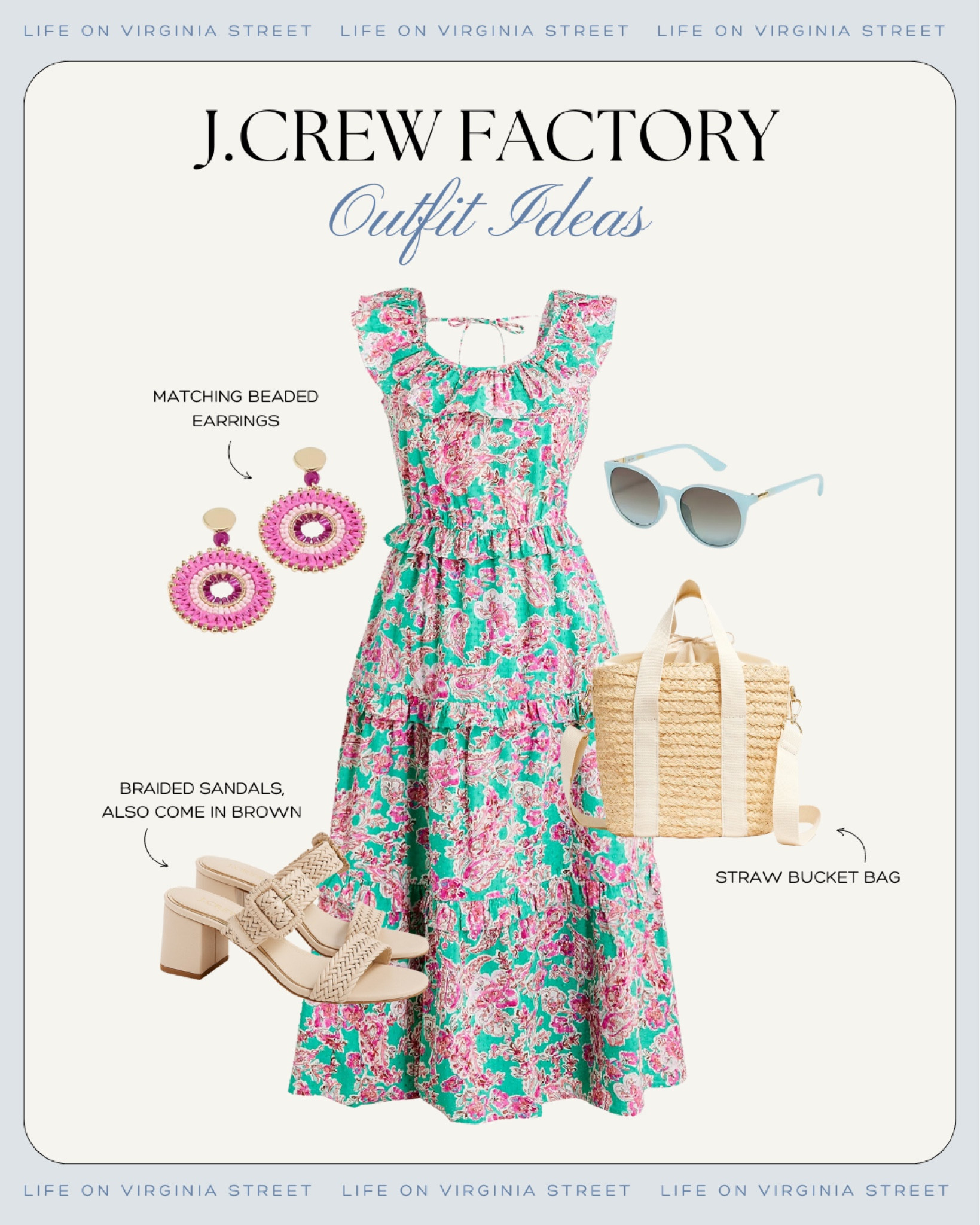 Loving this pink and turquoise tiered midi dress for summer! Paired with these J Crew Factory accessories including braided block heel sandals, pink beaded earrings, seagrass purse and aqua sunglasses! Perfect outfit for church, weddings, graduations, brunch or a night out! And it’s all currently on sale!
.
#ltkseasonal #ltksalealert #ltkfindsunder50 #ltkfindsunder100 #ltkstyletip #ltkitbag #ltkshoecrush #ltkwedding #ltkworkwear #ltkover40 #ltkmidsize

#LTKSaleAlert #LTKFindsUnder50 #LTKSeasonal